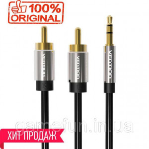 Кабель аудио jack 3.5 mm - 2 RCA-(тюльпаны) (3 м) Vention Original Кабель аудио jack 3.5 mm - 2 RCA-(тюльпаны) (3 м) Vention Original