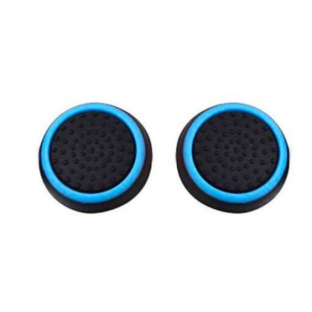 PS4 cиликоновые накладки на стики dualshock 4 (Black-Light blue) (2шт)