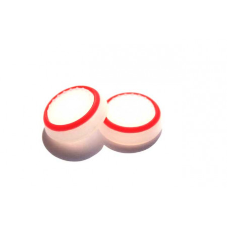 PS4 cиликоновые накладки на стики dualshock 4 (White-Red) (2шт)