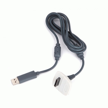 Кабель USB для зарядки беспроводного джойстика Xbox 360 Play & Charge (Белый)