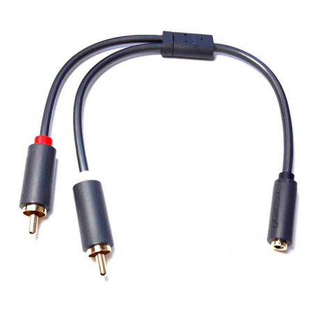 Кабель аудио 2 RCA (папа) jack 3.5mm (мама) Оригинал (Ugreen)