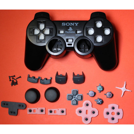 Корпус проводного джойстика PS2 + кнопки (Black) (Premium)