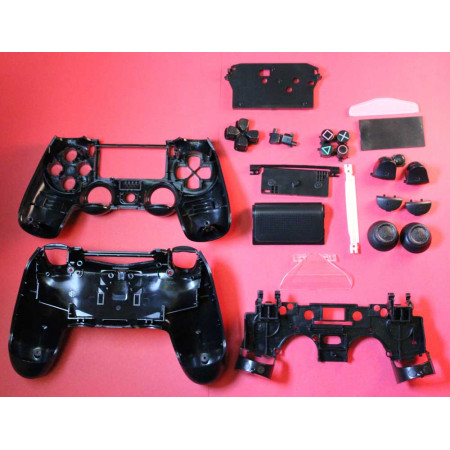Корпус джойстика PS4 Dualshock 4 JDM-001 в сборе (Чёрный) (Премиум)