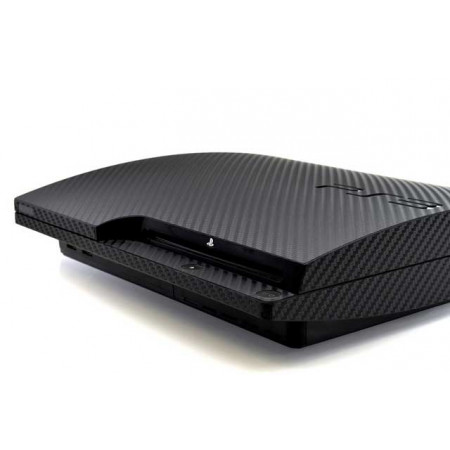 PS3 Slim виниловая наклейка Carbon (black) Premium
