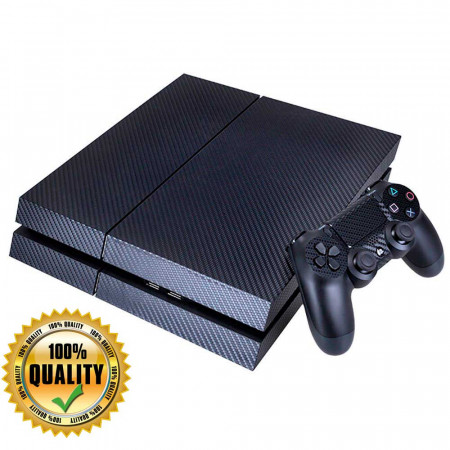 PS4 виниловая наклейка Carbon (black) Premium