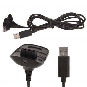 Кабель USB для зарядки беспроводного джойстика Xbox 360 (Черный) 1,5 метра Кабель USB для зарядки беспроводного джойстика Xbox 360 (Черный) 1,5 метра