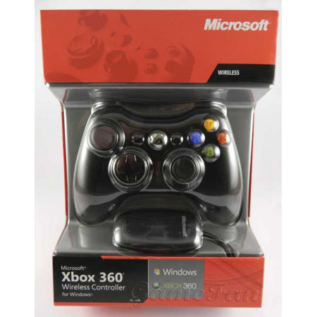 Джойстик - геймпад Xbox 360 Controller беспроводной + ресивер для ПК (Оригинал) (Чёрный)