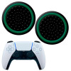 Силиконовые накладки для джойстика PS5 DualSense черные с зеленой окантовкой 2 шт