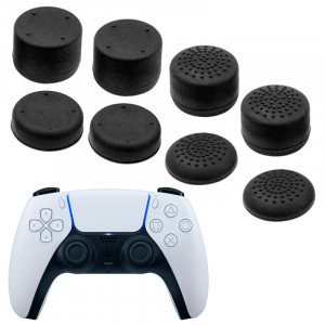 Силиконовые накладки для геймпада PS5 Dualsense комплект 8 шт. черные Силиконовые накладки для геймпада PS5 Dualsense комплект 8 шт. черные