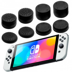 Силиконовые накладки на стики для Nintendo Switch Oled черный 8 шт Силиконовые накладки на стики для Nintendo Switch Oled черный 8 шт