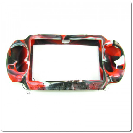 PS Vita силиконовый чехол (Камуфляж)(Red-black) (PCH-1000)