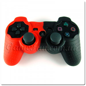 PS3 силіконовий чохол для джойстика (black/red)