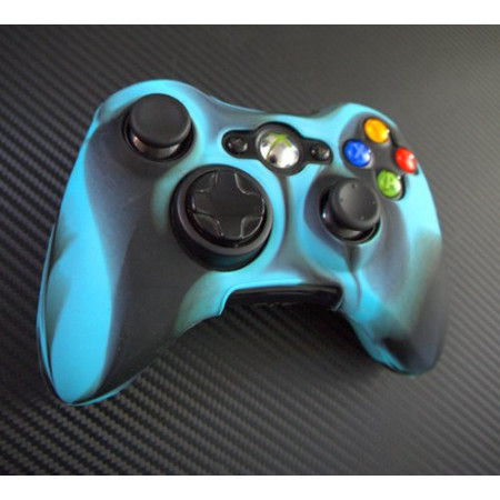 Xbox 360 силиконовый чехол для джойстика (камуфляж)(Blue-black)