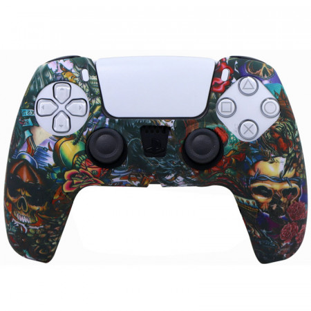 Силиконовый чехол для джойстика PS5 Dualsense граффити Devil