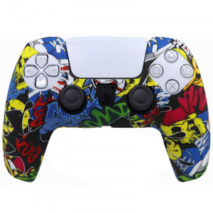 Силиконовый чехол для джойстика PS5 Dualsense граффити Силиконовый чехол для джойстика PS5 Dualsense граффити