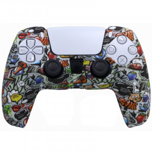 Силиконовый чехол для джойстика PS5 Dualsense граффити (PS5315H) Силиконовый чехол для джойстика PS5 Dualsense граффити (PS5315H)