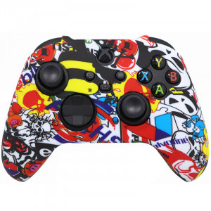 Силиконовый чехол для джойстика Xbox Series S / X граффити Sticker Bomb Силиконовый чехол для джойстика Xbox Series S / X граффити Sticker Bomb