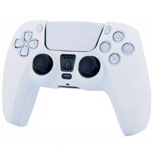 Силиконовый чехол для геймпада PS5 Dualsense белый Силиконовый чехол для геймпада PS5 Dualsense белый
