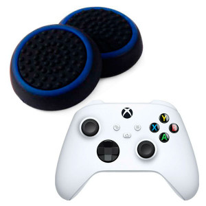 Силиконовые накладки для джойстика Xbox Series X / S черные с синей окантовкой 2 шт Силиконовые накладки для джойстика Xbox Series X / S черные с синей окантовкой 2 шт