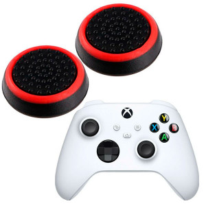 Силиконовые накладки для джойстика Xbox Series X / S черные с красной окантовкой 2 шт Силиконовые накладки для джойстика Xbox Series X / S черные с красной окантовкой 2 шт