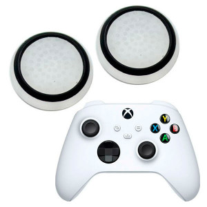 Силиконовые накладки для джойстика Xbox Series X / S белые с черной окантовкой 2 шт Силиконовые накладки для джойстика Xbox Series X / S белые с черной окантовкой 2 шт