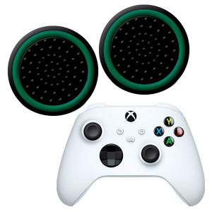 Силиконовые накладки для джойстика Xbox Series X / S черные с зеленой окантовкой 2 шт Силиконовые накладки для джойстика Xbox Series X / S черные с зеленой окантовкой 2 шт