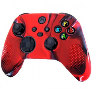 Силиконовый чехол для джойстика геймпада Microsoft Xbox Series X / S камуфляжный красный Силиконовый чехол для джойстика геймпада Microsoft Xbox Series X / S камуфляжный красный