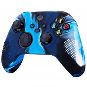 Силиконовый чехол для джойстика геймпада Microsoft Xbox Series X / S камуфляжный синий Силиконовый чехол для джойстика геймпада Microsoft Xbox Series X / S камуфляжный синий